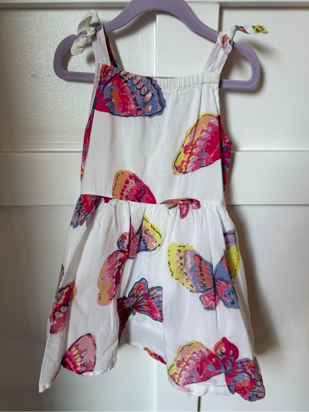 Peek White Butterfly Print Tie-Strap Skirt